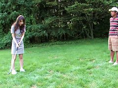 Eager Brunette Loves Sucking Hard Cock On The Golf Course Porn Videos
