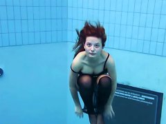 Redhead Crazy Teen Beauty Undresses Under Water In The Pool Porn Videos