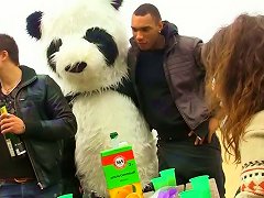 Charming College Chicks And Horny Studs Have Party With Panda Outdoors Porn Videos